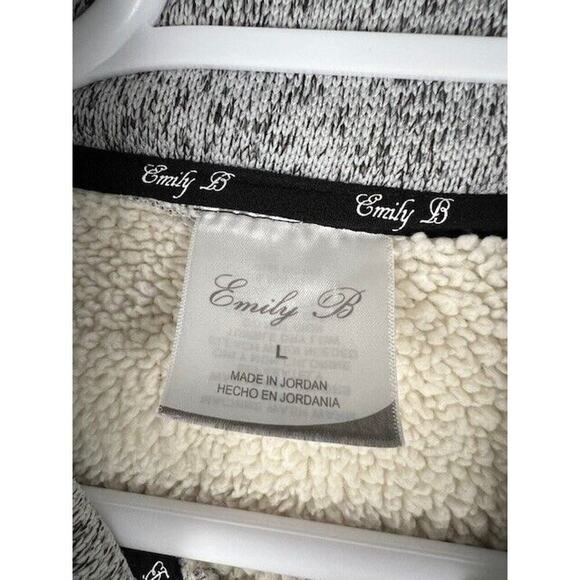 Emily B Full Zip Sherpa Lined Grey Jacket Women's Size Large - Picture 3 of 7